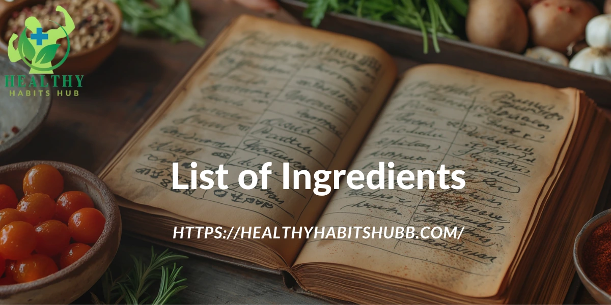 List of Ingredients: